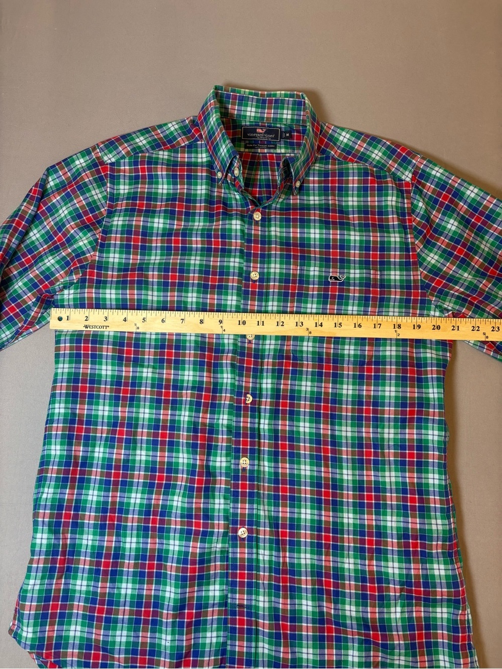 Vineyard Vines Men's Button-Down Plaid Shirt - Size Medium Slim Fit Tucker shirt - Picture 6 of 7